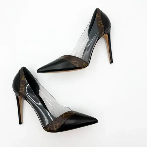 Louis Vuitton LV Monogram Call Back Heels Pumps EU 39.5 US 9.5 - Picture 9 of 12